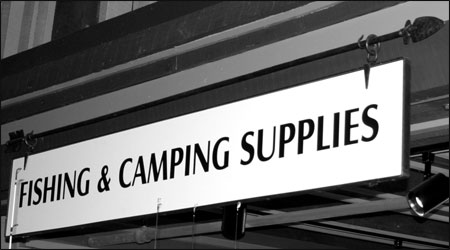 fishing supplies sign